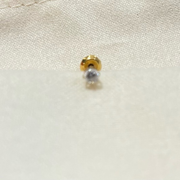 14k gold stud 3mm locking back nose earring pierced ear!! - Picture 4 of 5